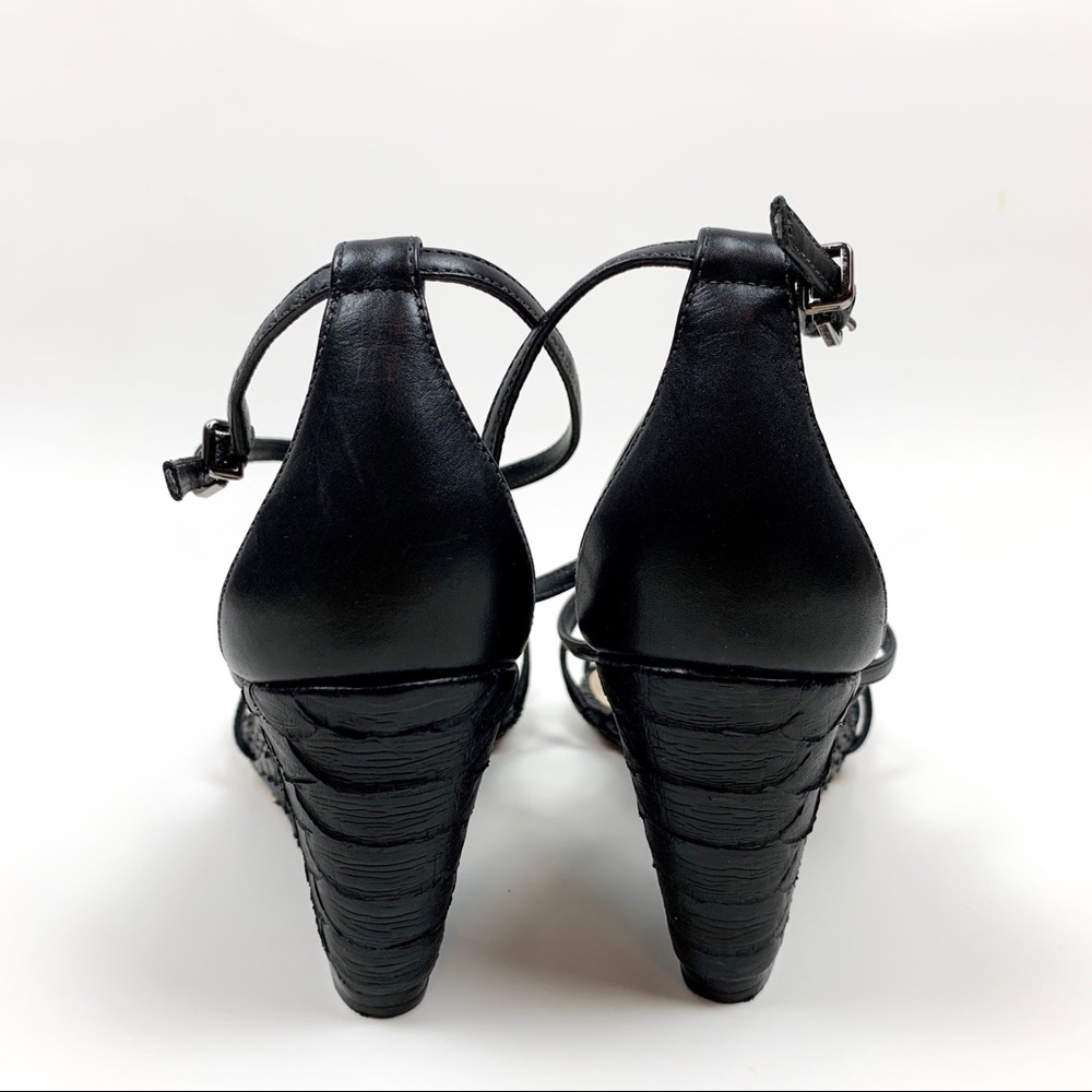 Alexandre Birman Mallica Black Python Leather Wed… - image 3